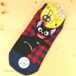 Photo2: Studio Ghibli Kiki's Delivery Service Socks for Women 23-25cm 1Pair 608 Asymmetry Jiji Red (2)