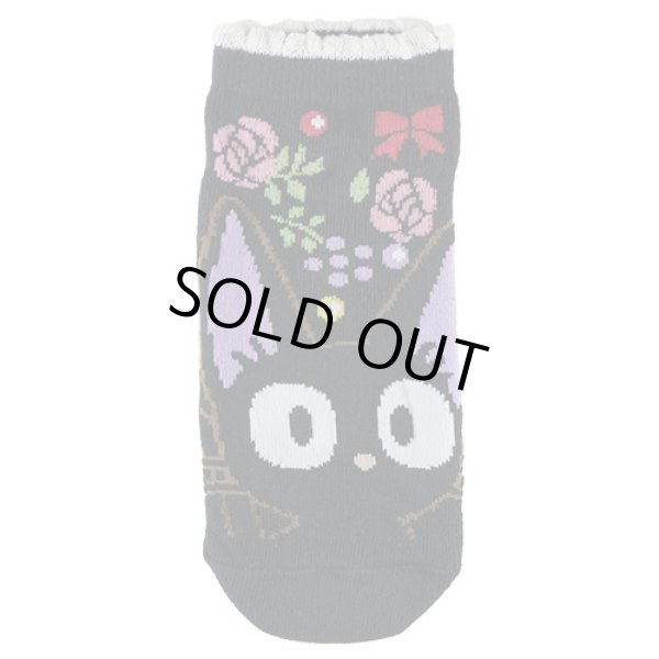 Photo1: Studio Ghibli Kiki's Delivery Service Socks for Women 23-25cm 1Pair 606 Jiji Flower Navy (1)