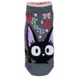 Photo1: Studio Ghibli Kiki's Delivery Service Socks for Women 23-25cm 1Pair 607 Jiji Flower Gray (1)