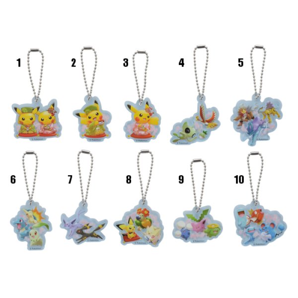 Photo3: Pokemon Center Kyoto 2019 Renewal Open Acrylic Charm #9 Hoppip Skiploom Jumpluff Key chain (3)