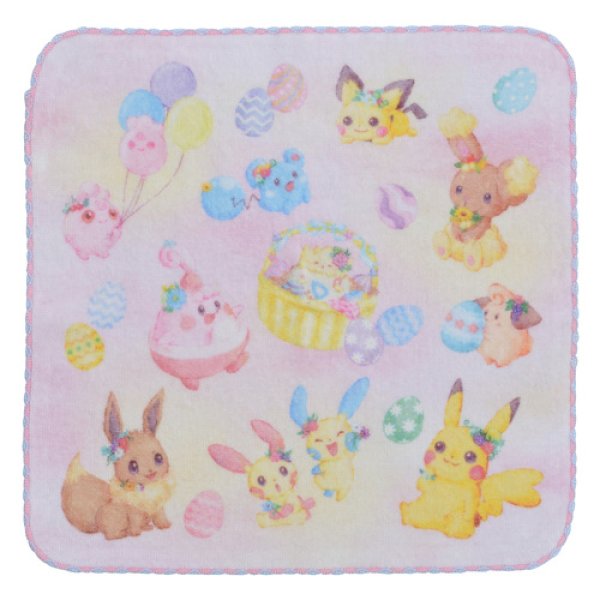 Photo1: Pokemon Center 2019 Easter Garden Party Hand towel Handkerchief (1)