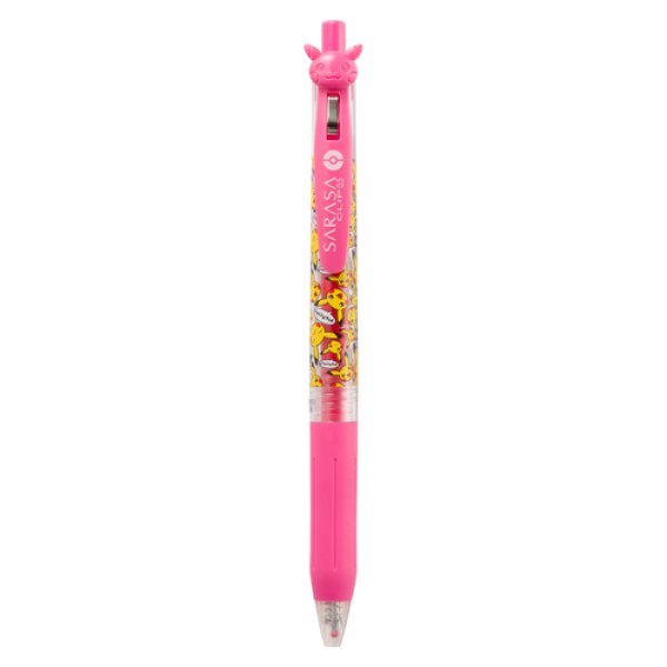 Photo1: Pokemon Center 2019 ZEBRA SARASA Ballpoint pen Pikachu clip ver. Pink ink (1)