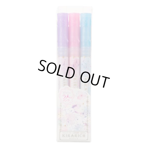 Photo2: Pokemon Center 2019 KIRARICH Glitter Highlighter Pen 3 colors Pikachu Eevee flowers (2)