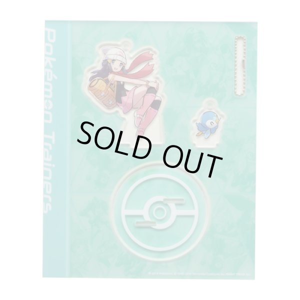 Photo1: Pokemon Center 2019 Pokemon Trainers Acrylic Stand Key Chain Dawn Piplup (1)