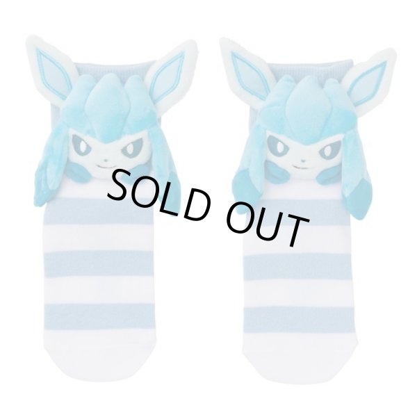 Photo1: Pokemon Center 2019 Plush Socks for Women 23 - 25 cm 1 Pair Glaceon (1)