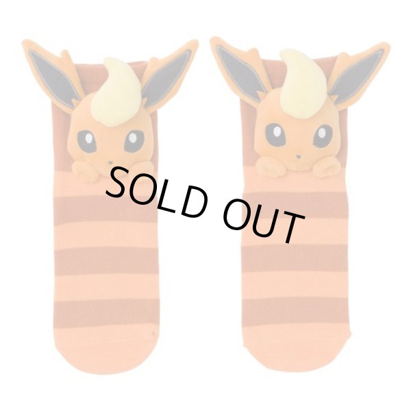 Photo1: Pokemon Center 2019 Plush Socks for Women 23 - 25 cm 1 Pair Flareon (1)