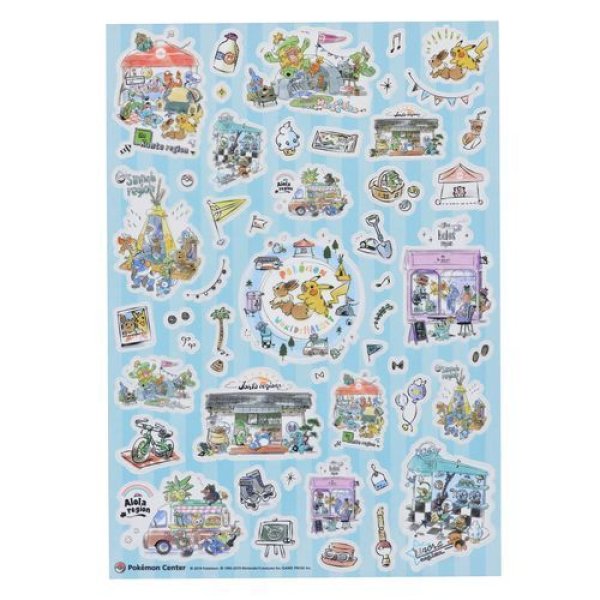 Photo1: Pokemon Center 2019 Pokemon World Market Sticker Sheet (1)