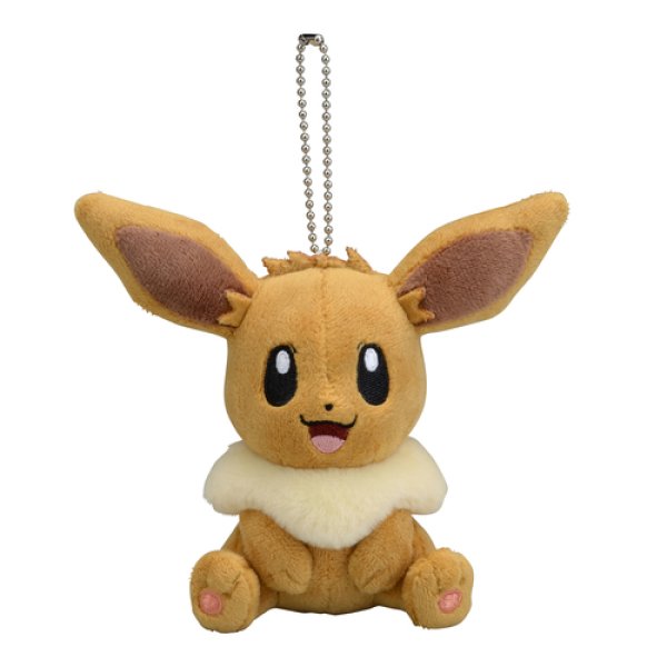Photo1: Pokemon Center 2019 Plush Mascot Key Chain Eevee Sitting (1)