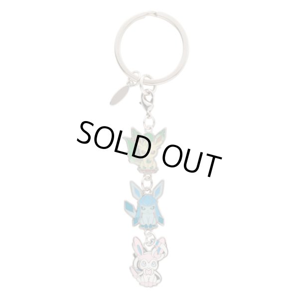 Photo2: Pokemon Center 2019 Transform Ditto Both sides Triple Metal Charm Key chain Leafeon Glaceon Sylveon (2)