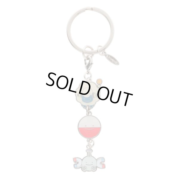 Photo1: Pokemon Center 2019 Transform Ditto Both sides Triple Metal Charm Key chain Mareep Electrode Magnemite (1)