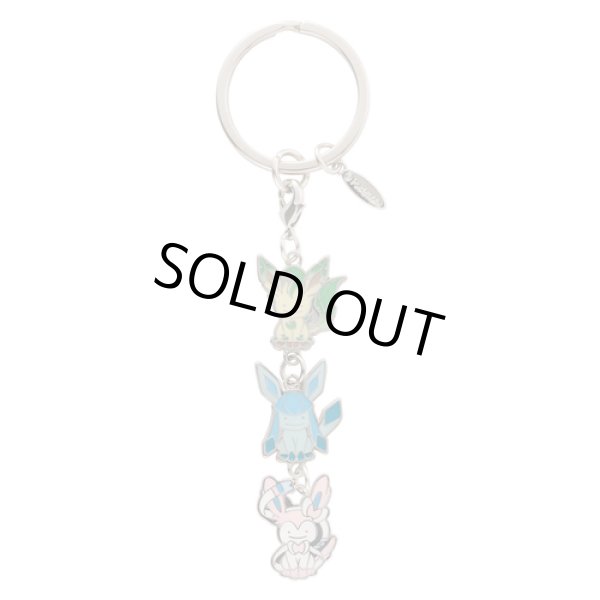 Photo1: Pokemon Center 2019 Transform Ditto Both sides Triple Metal Charm Key chain Leafeon Glaceon Sylveon (1)