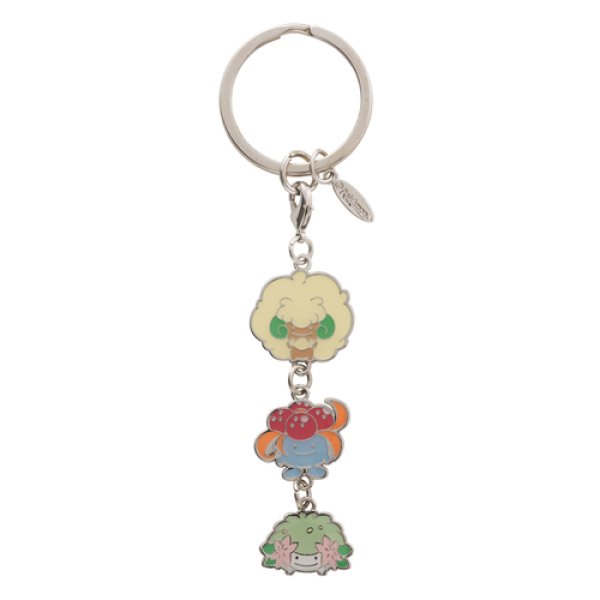 Photo1: Pokemon Center 2019 Transform Ditto Both sides Triple Metal Charm Key chain Whimsicott Gloom Shaymin (1)