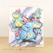 Photo1: Pokemon 2019 BANDAI Shikishi Art picture 2 No.3 Totodile & Croconaw & Feraligatr (1)