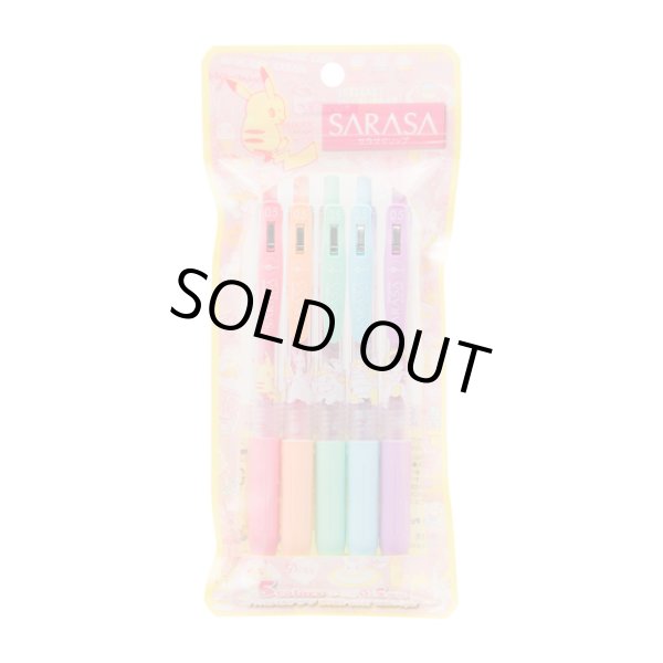 Photo1: Pokemon Center 2019 Pokemon diner ZEBRA SARASA Ballpoint pen 5 piece Pink (1)