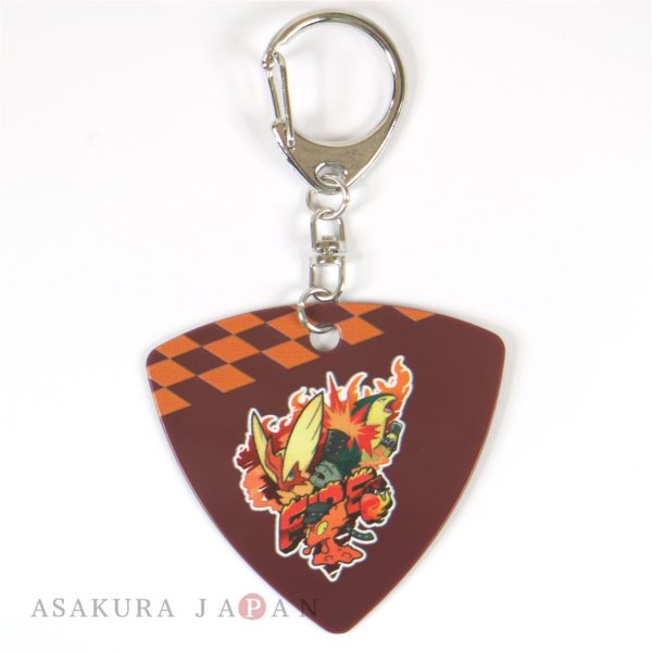 Photo1: Pokemon Center 2019 POKEMON BAND FES Pick Shaped Key chain Fire (1)