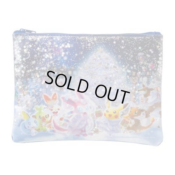 Photo2: Pokemon Center 2019 Frosty Christmas Flat pouch case with SEQUINS (2)