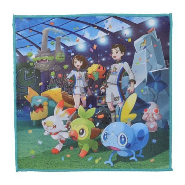 Photo1: Pokemon Center 2019 THE GALAR POKEMON LEAGUE!! microfiber Hand towel Handkerchief (1)