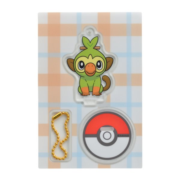 Photo1: Pokemon Center 2019 Acrylic Stand Key Chain Grookey (1)