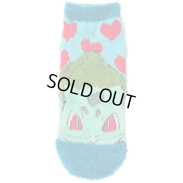 Photo1: Pokemon Fluffy MOKOMOKO Warm Socks for Women Bulbasaur Heart 23 - 25 cm 1 Pair (1)