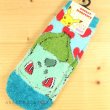 Photo2: Pokemon Fluffy MOKOMOKO Warm Socks for Women Bulbasaur Heart 23 - 25 cm 1 Pair (2)