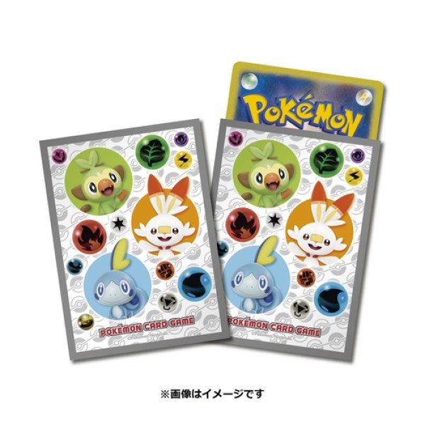 Photo1: Pokemon Center Original Card Game Sleeve Grookey Scorbunny Sobble 64 sleeves (1)