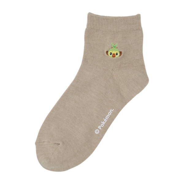 Photo1: Pokemon Center 2019 Socks for Women 23 - 25 cm 1 Pair Short socks Grookey Beige (1)