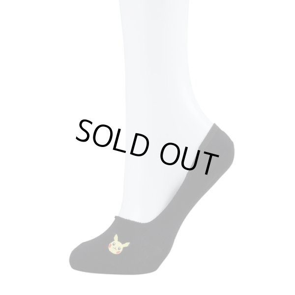 Photo3: Pokemon Center 2019 Socks for Women 23 - 25 cm 1 Pair Cover socks Pikachu Black (3)