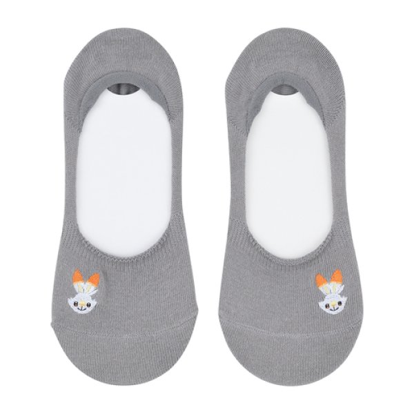 Photo1: Pokemon Center 2019 Socks for Women 23 - 25 cm 1 Pair Cover socks Scorbunny Gray (1)