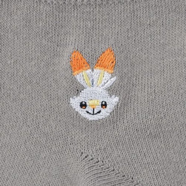 Photo2: Pokemon Center 2019 Socks for Women 23 - 25 cm 1 Pair Short socks Scorbunny Gray (2)