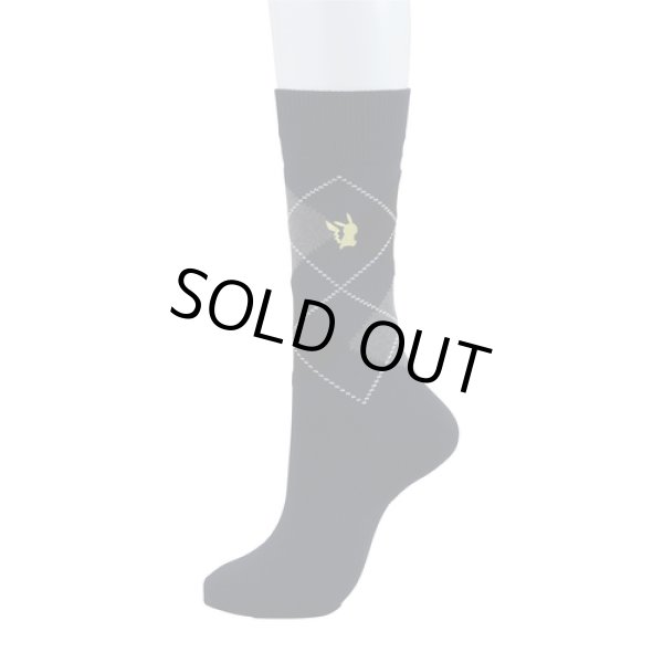 Photo3: Pokemon Center 2019 Socks for Men 25 - 27 cm 1 Pair Crew socks Argyle Pikachu Navy (3)