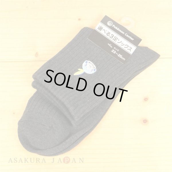 Photo5: Pokemon Center 2019 Socks for Women 23 - 25 cm 1 Pair Middle socks Sobble Charcoal Gray (5)