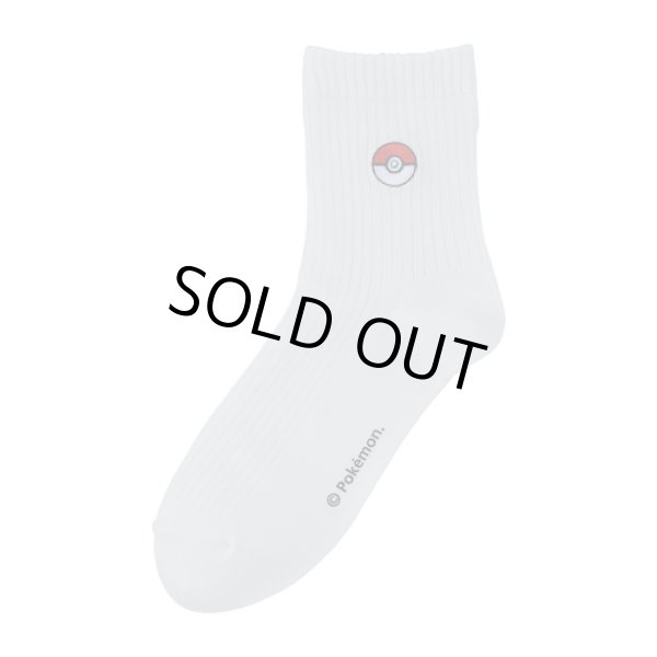 Photo1: Pokemon Center 2019 Socks for Women 23 - 25 cm 1 Pair Middle socks Poke Ball White (1)