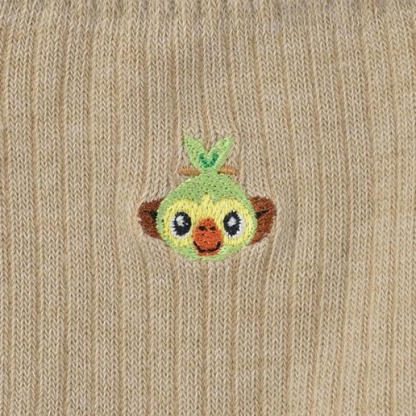 Photo2: Pokemon Center 2019 Socks for Women 23 - 25 cm 1 Pair Middle socks Grookey Beige (2)