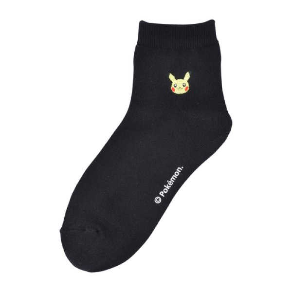Photo1: Pokemon Center 2019 Socks for Women 23 - 25 cm 1 Pair Short socks Pikachu Black (1)