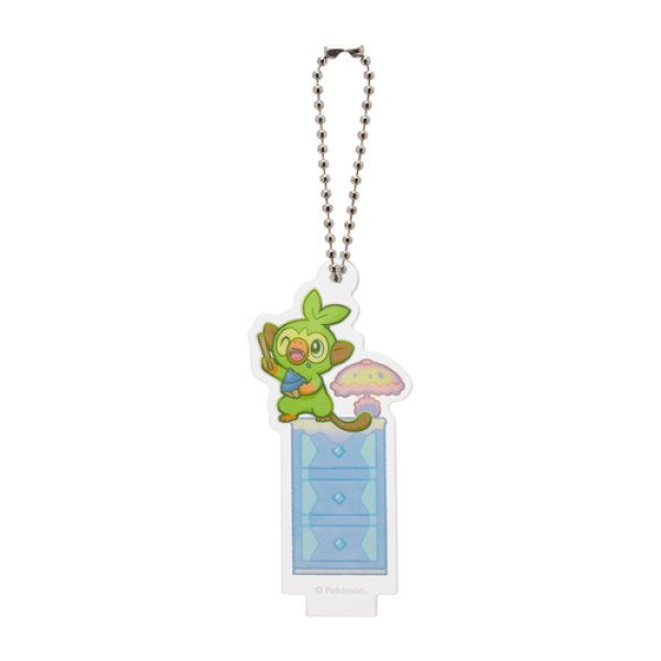 Photo3: Pokemon Center 2019 Snorlax's yawn Acrylic Stand Key Chain Hoothoot Grookey ver. (3)