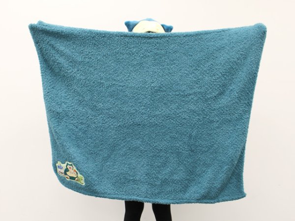 Photo3: Pokemon Center 2019 Snorlax's yawn Mini Blanket Lap robe (3)