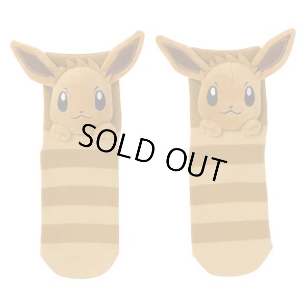 Photo1: Pokemon Center 2019 Plush Socks for Women 23 - 25 cm 1 Pair Eevee (1)