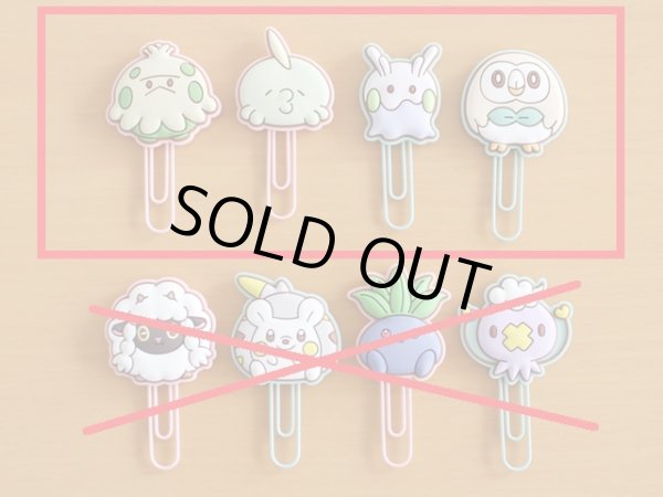 Photo3: Pokemon Center 2020 MOTCHIRI MANMARU Paper clip set Shroomish Rowlet Gulpin Goomy (3)