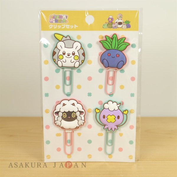 Photo2: Pokemon Center 2020 MOTCHIRI MANMARU Paper clip set Wooloo Drifloon Oddish Togedemaru (2)