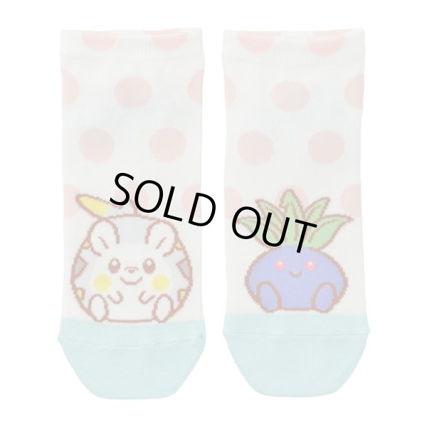 Photo1: Pokemon Center 2020 MOTCHIRI MANMARU Socks for Women 23 - 25 cm Togedemaru & Oddish 1 Pair (1)