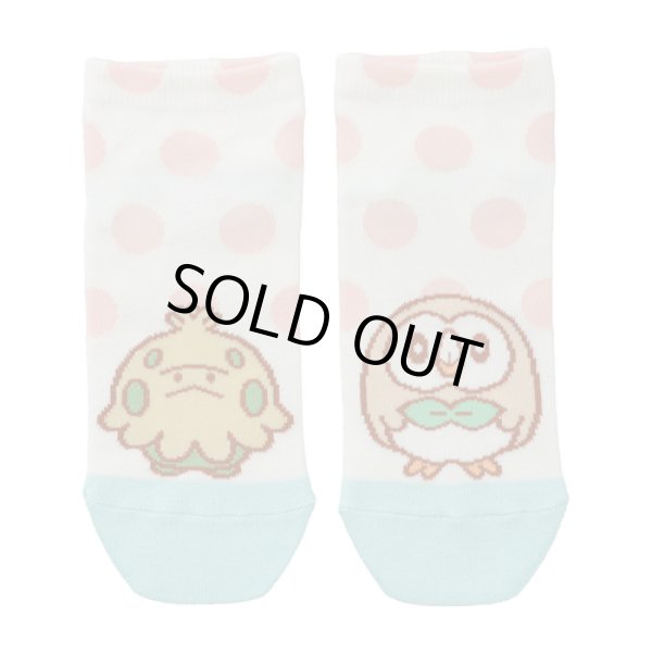 Photo1: Pokemon Center 2020 MOTCHIRI MANMARU Socks for Women 23 - 25 cm Shroomish & Rowlet 1 Pair (1)
