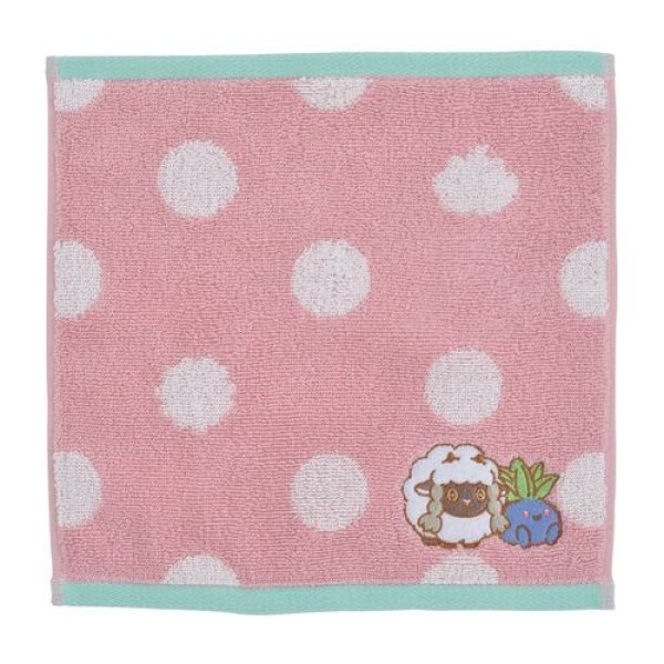 Photo1: Pokemon Center 2020 MOTCHIRI MANMARU Hand towel Handkerchief Wooloo & Oddish (1)