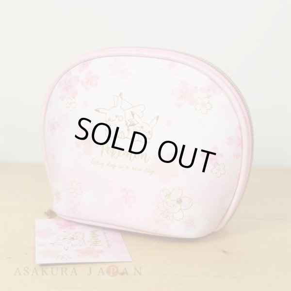 Photo4: Pokemon Center 2020 Pikachu Cherry Blossoms campaign Round pouch case (4)