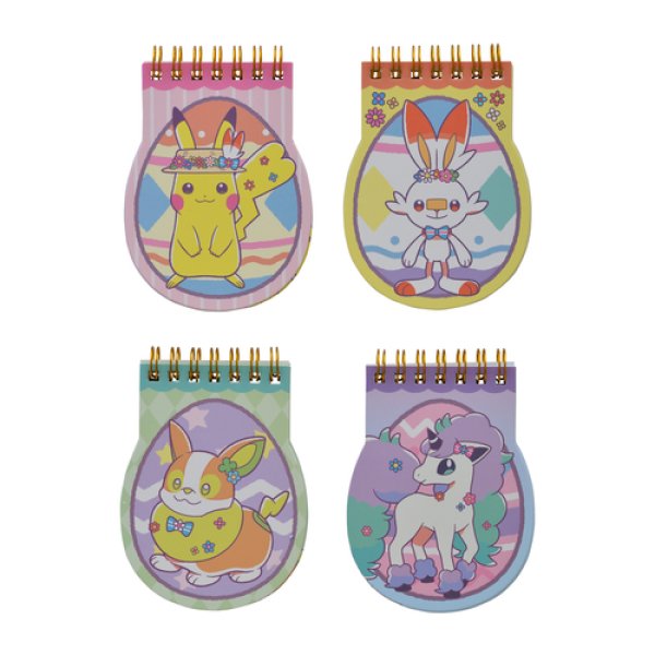 Photo1: Pokemon Center Original Pokemon Easter Ring Memo pad 4 pcs set (1)