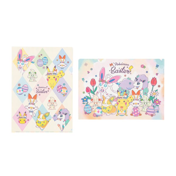 Photo1: Pokemon Center 2020 Pokemon Easter A4 Size Clear File Folder 2 pcs (1)