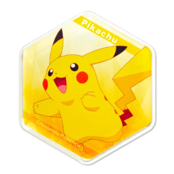 Photo1: Pokemon 2020 Honeycomb Acrylic magnet Pikachu (1)