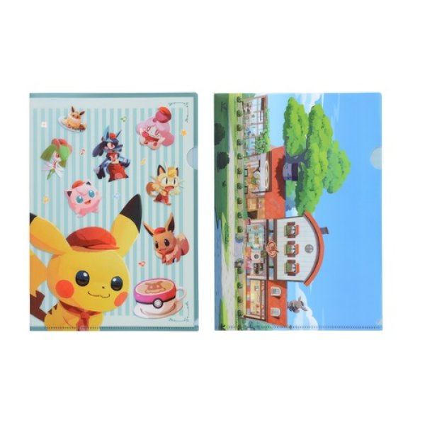Photo1: Pokemon Center 2020 Pokemon Cafe Mix A4 Size Clear File 2 pc set (1)