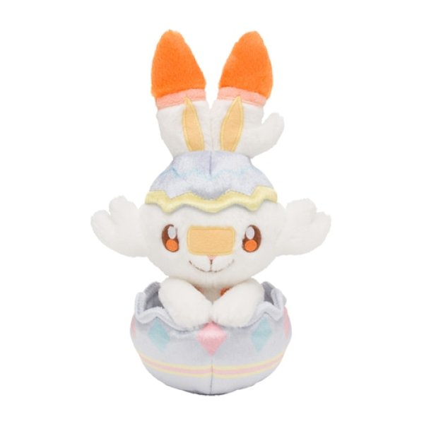 Photo1: Pokemon Center 2021 Happy Easter Basket Egg Scorbunny Plush doll (1)