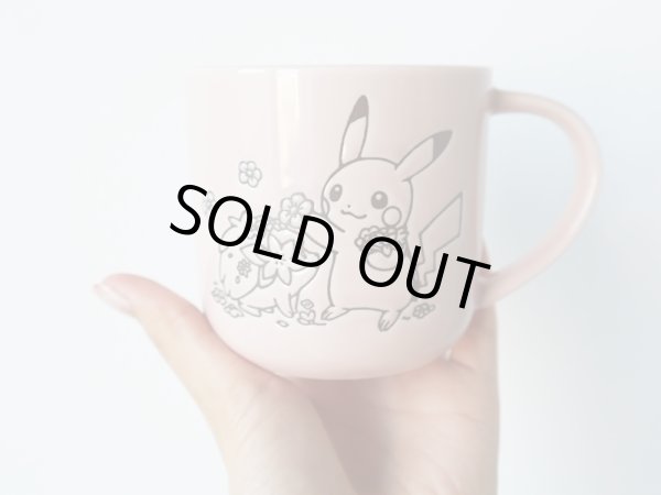 Photo6: Pokemon Center 2021 LOVELY FLOWERS WITH PIKACHU Mug Pink ver. (6)