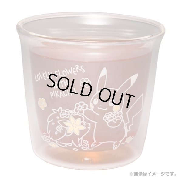 Photo2: Pokemon Center 2021 LOVELY FLOWERS WITH PIKACHU Heat resistant double wall glass (2)